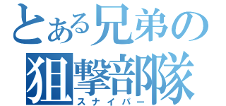 とある兄弟の狙撃部隊（スナイパー）