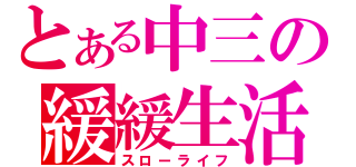 とある中三の緩緩生活（スローライフ）