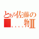 とある佐藤の   物語Ⅱ（ＧＡＫＵ）