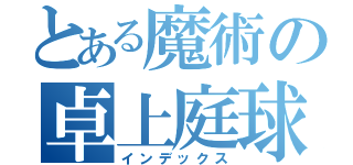 とある魔術の卓上庭球（インデックス）