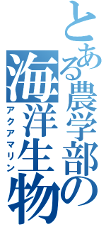 とある農学部の海洋生物学（アクアマリン）