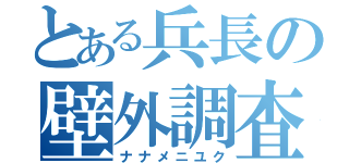 とある兵長の壁外調査（ナナメニユク）