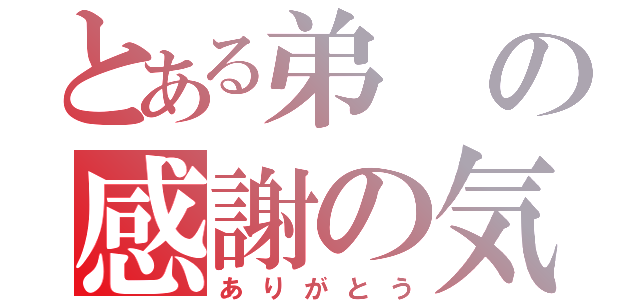 とある弟の感謝の気持ち（ありがとう）