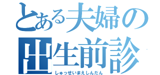 とある夫婦の出生前診断（しゅっせいまえしんだん）