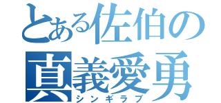 とある佐伯の真義愛勇（シンギラブ）