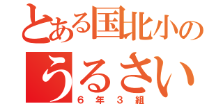 とある国北小のうるさいクラス（６年３組）