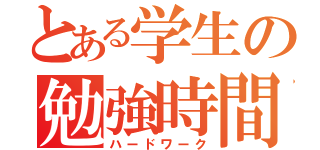 とある学生の勉強時間（ハードワーク）