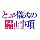 とある儀式の禁止事項（サブリットカース）