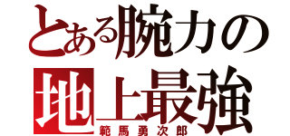 とある腕力の地上最強の生物（範馬勇次郎）