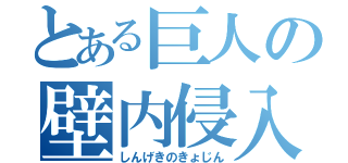 とある巨人の壁内侵入（しんげきのきょじん）