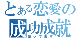 とある恋愛の成功成就（祈ってます）