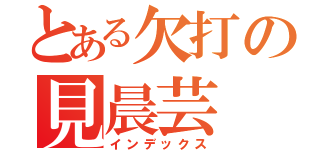 とある欠打の見晨芸（インデックス）