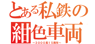 とある私鉄の紺色車両（～３０００系１５周年～）