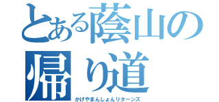 とある蔭山の帰り道（かげやまんしょんリターンズ）