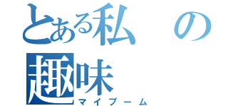 とある私の趣味（マイブーム）