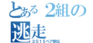 とある２組の逃走（２０１５ペア駅伝）