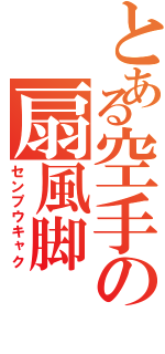 とある空手の扇風脚（センプウキャク）