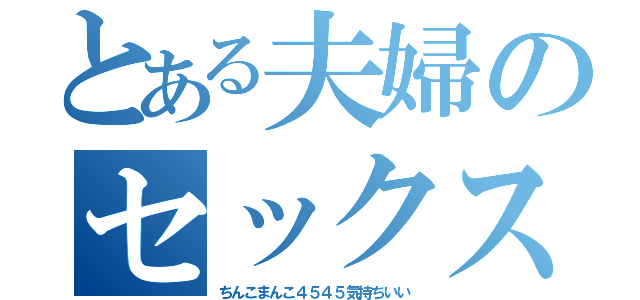 とある夫婦のセックスメモ（ちんこまんこ４５４５気持ちいい）