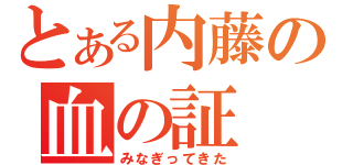 とある内藤の血の証（みなぎってきた）