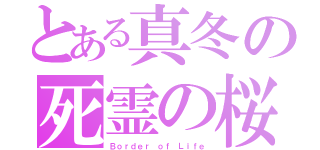 とある真冬の死霊の桜（Ｂｏｒｄｅｒ ｏｆ Ｌｉｆｅ）