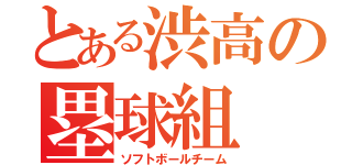 とある渋高の塁球組（ソフトボールチーム）