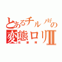 とあるチルノ好きの変態ロリコンⅡ（佐藤輝）