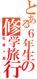 とある６年生の修学旅行（佐渡ヶ島）