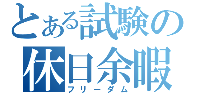 とある試験の休日余暇（フリーダム）