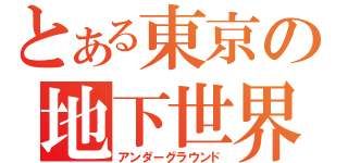 とある東京の地下世界（アンダーグラウンド）