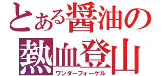 とある醤油の熱血登山（ワンダーフォーゲル）