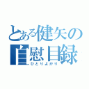 とある健矢の自慰目録（ひとりよがり）