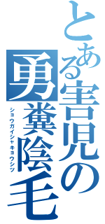 とある害児の勇糞陰毛（ショウガイシャキョウシツ）