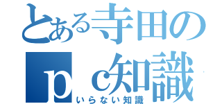 とある寺田のｐｃ知識（いらない知識）