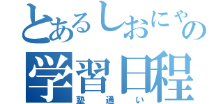 とあるしおにゃんの学習日程（塾通い）