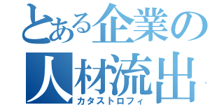 とある企業の人材流出（カタストロフィ）