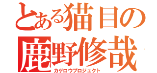 とある猫目の鹿野修哉（カゲロウプロジェクト）