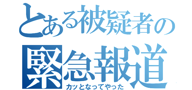 とある被疑者の緊急報道（カッとなってやった）