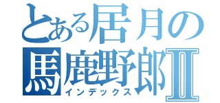 とある居月の馬鹿野郎Ⅱ（インデックス）