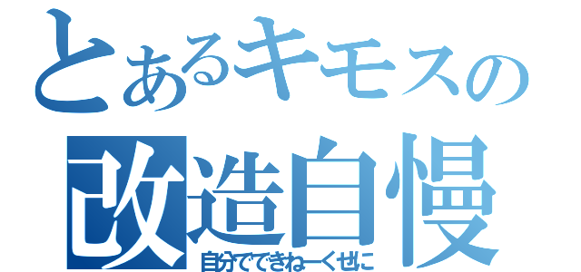 とあるキモスの改造自慢（自分でできねーくせに）