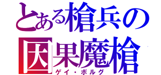 とある槍兵の因果魔槍（ゲイ・ボルグ）