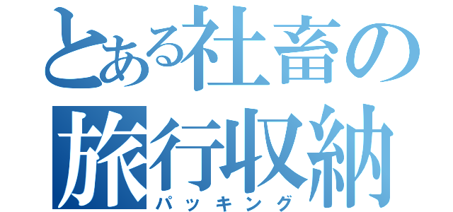 とある社畜の旅行収納（パッキング）