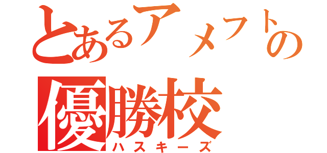 とあるアメフトの優勝校（ハスキーズ）