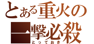 とある重火の一撃必殺（とっておき）