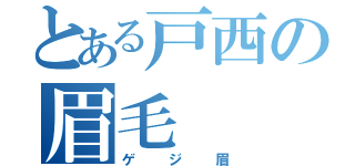 とある戸西の眉毛（ゲジ眉）