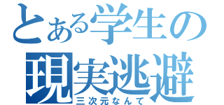 とある学生の現実逃避（三次元なんて）