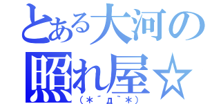 とある大河の照れ屋☆（（＊´д｀＊））