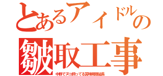 とあるアイドルの皺取工事（中野でヌコ飼ってる賞味期限延長）