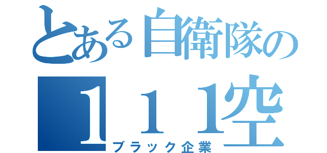 とある自衛隊の１１１空（ブラック企業）