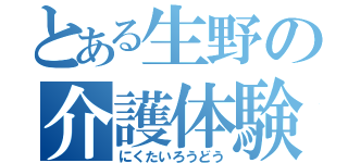 とある生野の介護体験（にくたいろうどう）