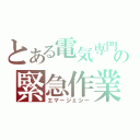 とある電気専門家の緊急作業（エマージェシー）